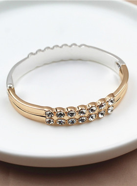 日韩风双排钻弹簧扣手环