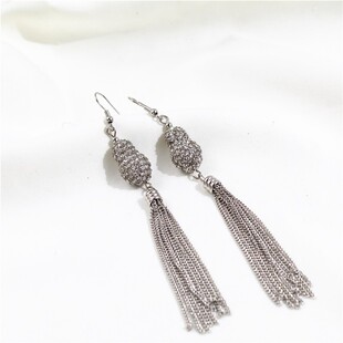 天琳美饰2020新款耳饰品镶水钻小葫芦流苏长款耳坠气质潮流女耳钩