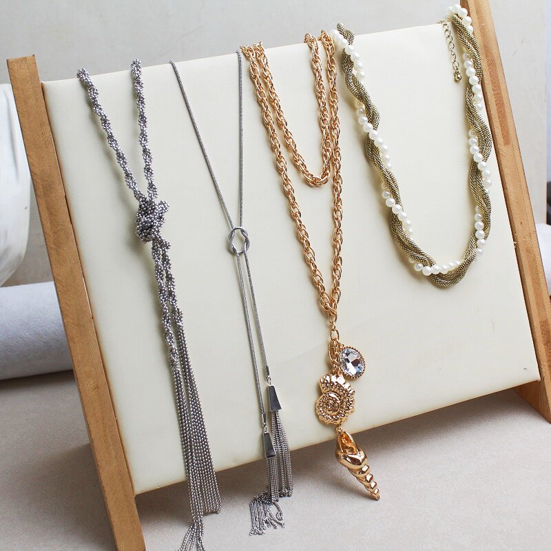 欧美民族复古风多层叠戴项链女金属链条流苏吊坠锁骨链潮流毛衣链