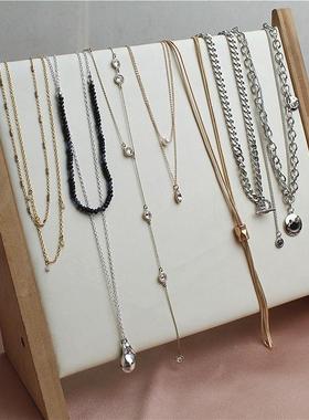 双层叠戴简约大方项链金属镀金女