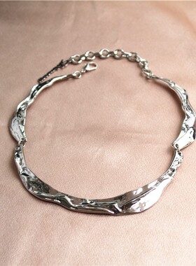 欧美风时尚个性夸张褶皱面项链