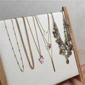 欧美新款 配饰女 镀金色项链简约链条锁骨链多层叠戴潮流复古时尚