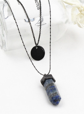 几何体双层日韩风毛衣链