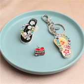 新款 钥匙挂件包包挂件配饰 镶水钻滴釉卡通小汽车项链吊坠精美时尚