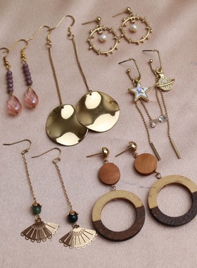 欧美风格新款耳钉长款镶水钻几何体潮流个性夸张时尚耳环耳饰女 2