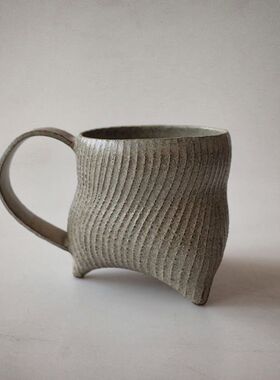 杯二七二 李长亮 青铜釉 枯山水纹 囊足直腰 马克杯 茶杯 咖啡杯