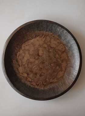 盘二五六 杂碎国货 荒无舍 曲立军 花白大漆折沿盆手工木盘 壶承