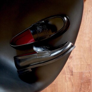 男女吸血鬼真皮乐福鞋雅致图腾休闲皮鞋一脚蹬德比鞋暗黑复古单鞋