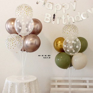 森系复古儿童生日装饰桌飘气球宝宝百天周岁派对客厅餐桌摆件布置