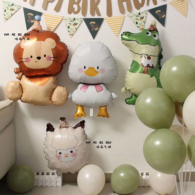 ins可爱卡通动物狮子小马气球装饰宝宝百天满月生日布置拍照道具,节庆用品/礼品,气球,淘宝优惠券,粉丝福利购,淘宝优惠卷