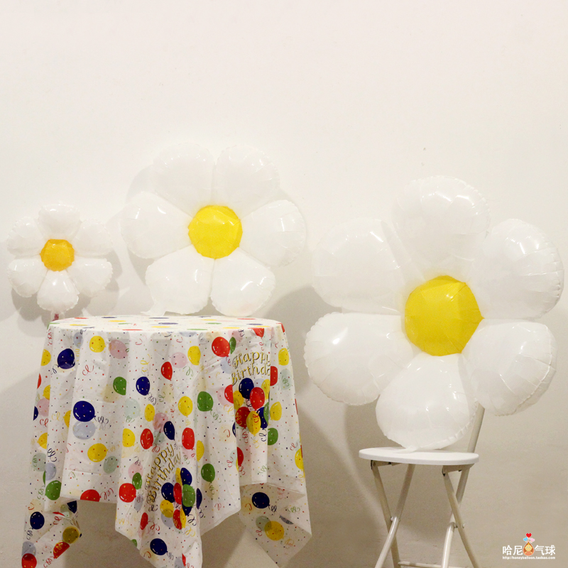 生日派对布置小花朵气球宝宝周岁装饰六一儿童拍照道具背景