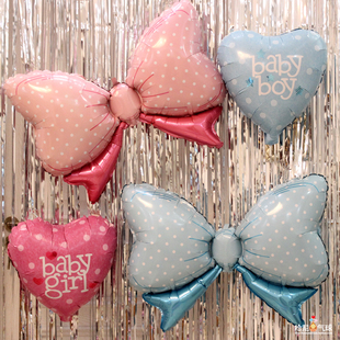 儿童周岁生日布置气球宝宝满月百天100天蝴蝶结气球派对装饰用品
