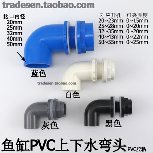 鱼缸上下水管件水箱+内外牙直接