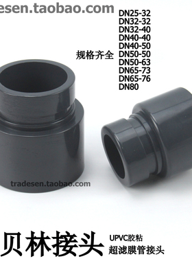 UPVC卡套接头 PVC塑料拷贝林接头 超滤膜管考贝林接头 DN32-DN100