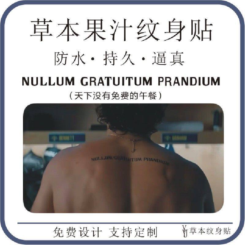 Off Campus校园之外Garrett Graham后背拉丁文草本果汁防水纹身贴