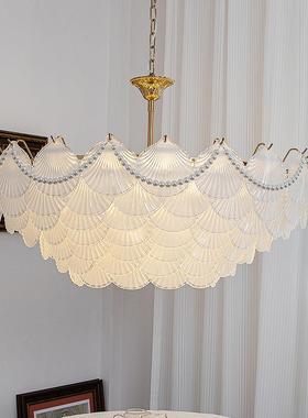 式轻奢吊灯代客厅灯现简约卧室餐灯14841具网法红款贝壳水厅晶LED