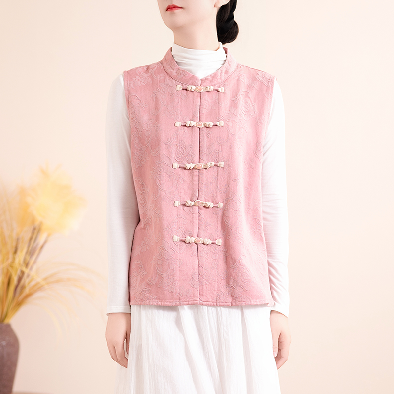 单排扣国风复古常规立领