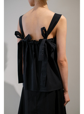 GNAY副线春夏新款设计感日系女士黑色多穿法绑带背心