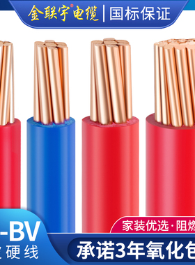 金联宇电缆国标BV10/16/25/35/50平方铜线单塑铜芯阻燃电线散剪