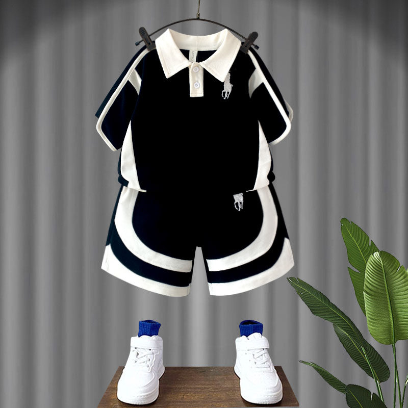 男童夏装polo衫短袖套装2026新款中大童儿童帅气时髦夏季运动衣服