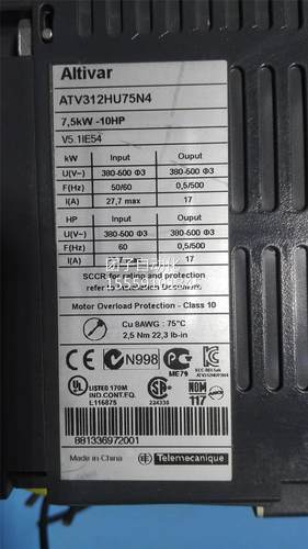 变频器ATV312HU75N47