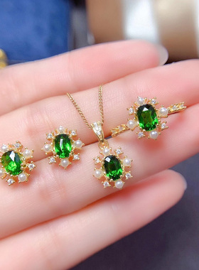 热门推荐星和意蓝珊女纯银透辉石