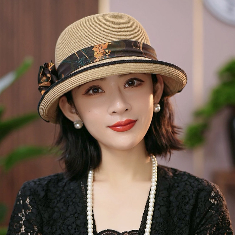 布塔香云纱遮阳防紫外线防晒帽时尚百搭太阳帽编织女士帽子PT1222