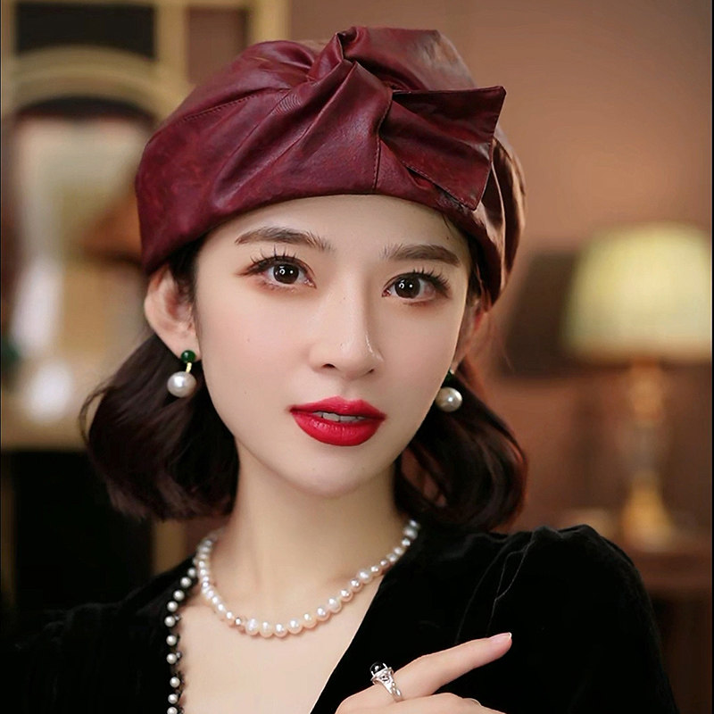 香云纱空姐扭结帽可折叠