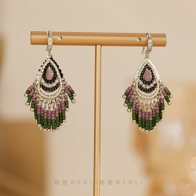 绝美好看多流苏波西米亚风耳环女