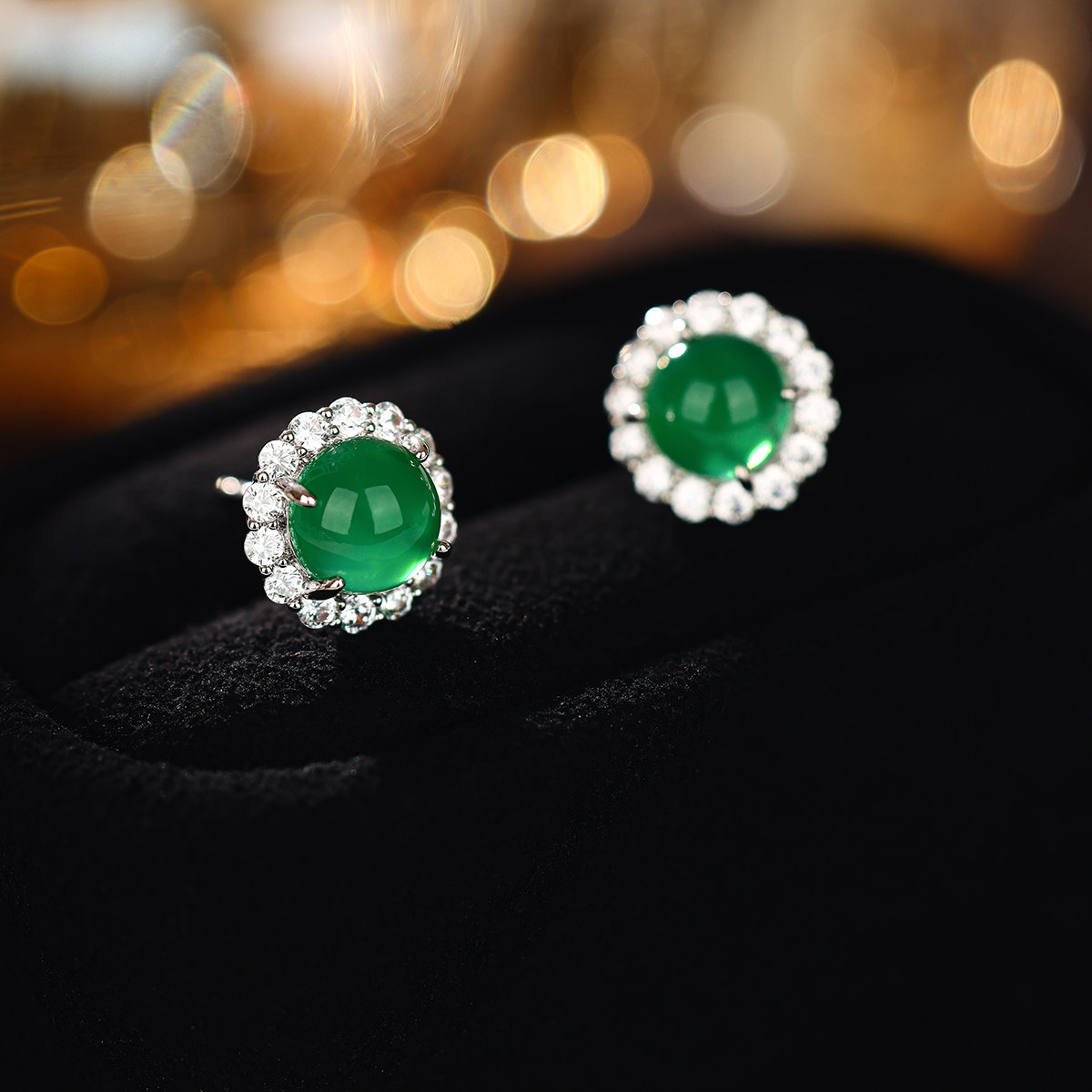 绿玉髓耳钉轻奢高级感气质大气小巧精致耳环2025新款爆款银针耳饰,饰品/流行首饰/时尚饰品新,耳钉,淘宝优惠券,粉丝福利购,淘宝优惠卷