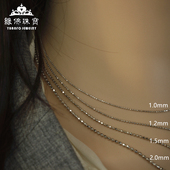 S925纯银项链闪珠链短长款 颈链不掉色不过敏 镀白金锁骨链日韩时尚