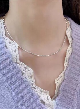 缘佛珠宝米珠链情侣素银色