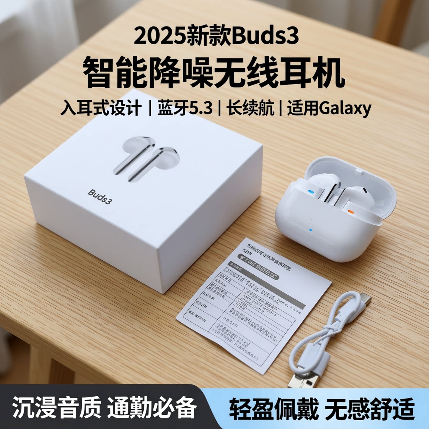 buds3pro入耳式蓝牙耳机适用于苹果安卓手机通用开车运动2025新款