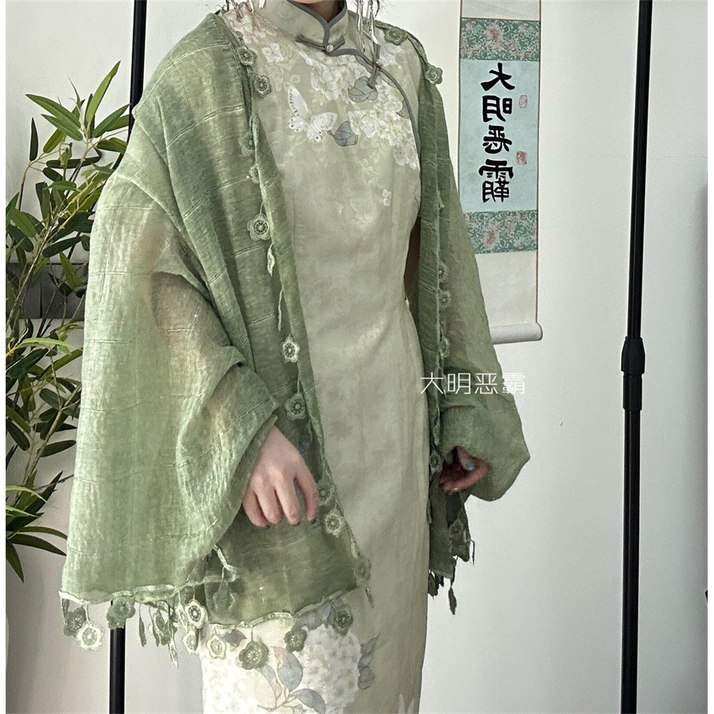 刺绣花朵流苏Lolita少女披肩