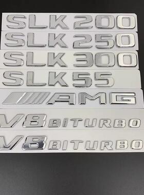 适用奔驰SLK200 SLK300 SLK350 SLK55 AMG后尾标数字车贴车标车贴
