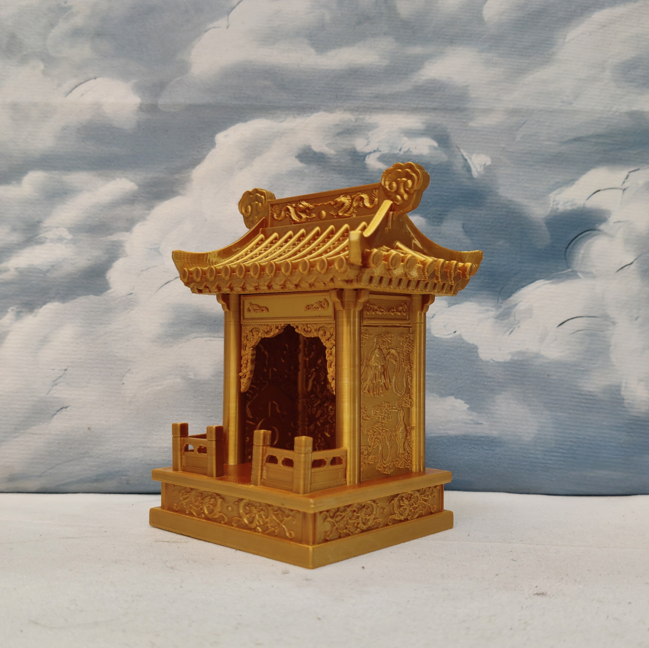 3D打印迷你神龛供台妈祖财神爷文昌帝君土地公小庙佛龛供奉摆件