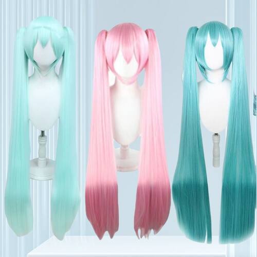 假发 cosplay假发VocAloid水蓝冰蓝粉Miku高温丝假发头套