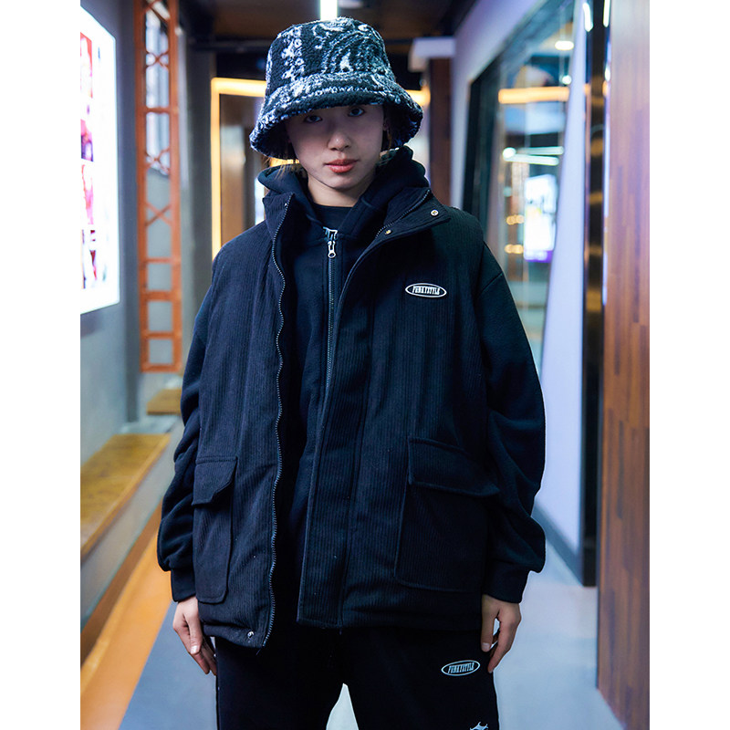 FUNKYSTYLE TIDE INS AUTUMN AND WINTER COTTON VEST VERSATILE COTTON CLOTHES MENS AND WOMENS COTTON HORSE CLIP SLEEVELESS VEST JACKET