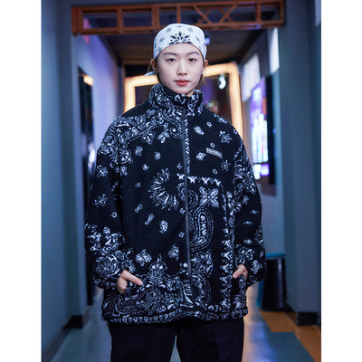 原创国潮腰果花夹克外套