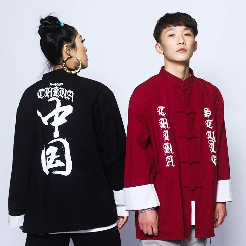 FUNKYSTYLES ORIGINAL BUCKLE ANTIQUE WEST COAST CHINESE STYLE HIP HOP TANG COSTUME BBOY HIP HOP JACKET