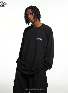 FunkyStyle美式街头bboy复古OLDSCHOOL西海岸VIBE宽松纯棉长袖T恤