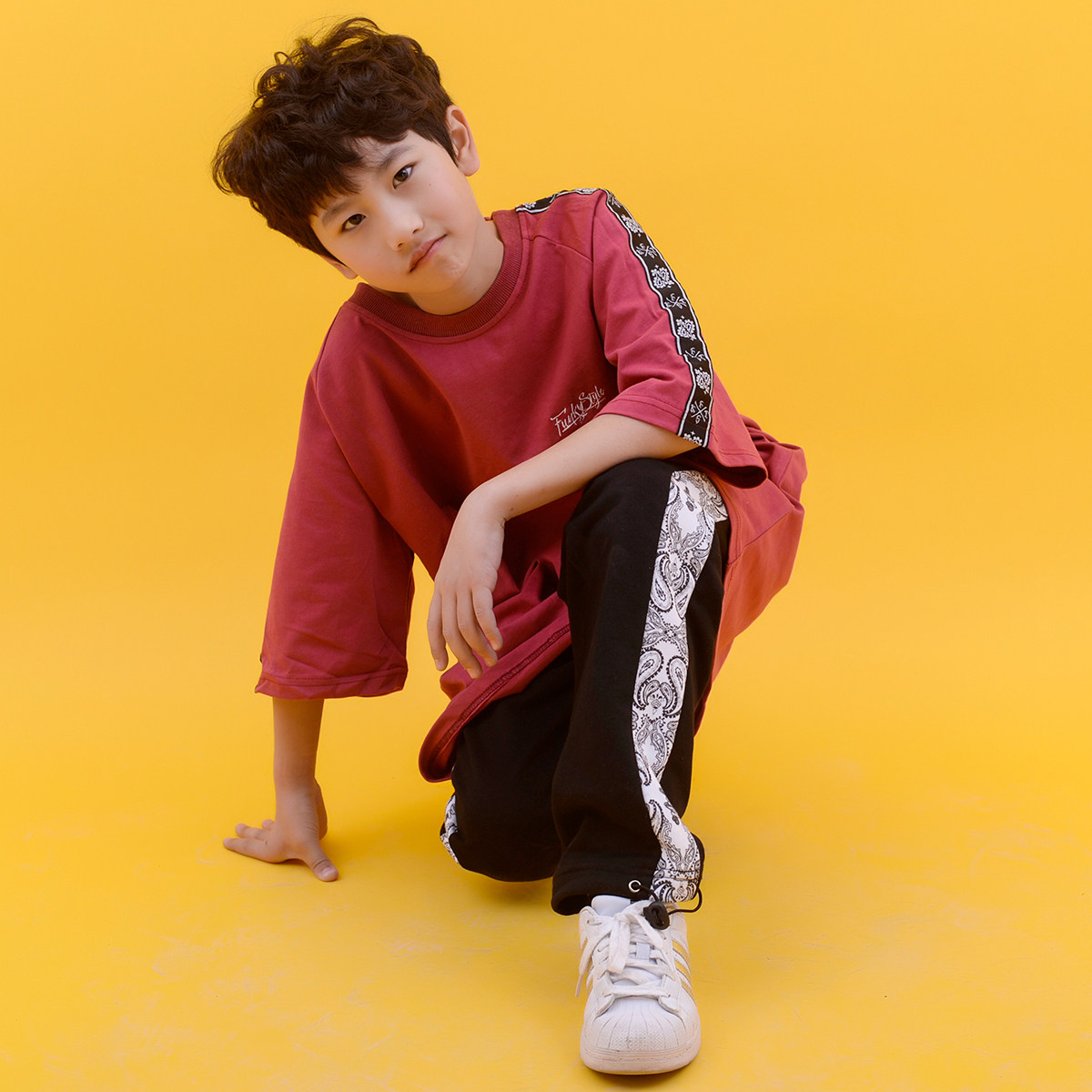 DopeKidz街舞童装街头男童Poppin裤子长裤儿童街舞表演休闲裤卫裤