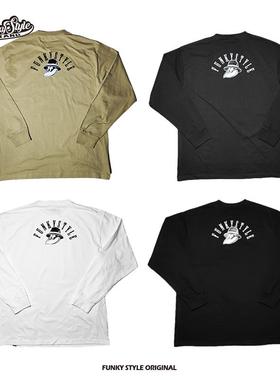 FunkyStyle原创国潮美式街头popping宽松纯棉长袖T恤男女上衣服