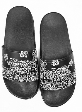 FunkyStyle原创美式街头腰果花西海岸拖鞋凉拖沙滩鞋防滑一字拖鞋