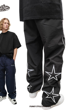 FunkyStyle美式街头bboy潮locking五角星FUNK运动休闲长裤工装裤