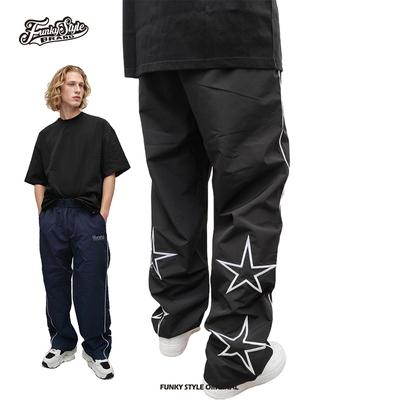 FunkyStyle美式街头bboy潮locking五角星FUNK运动休闲长裤工装裤