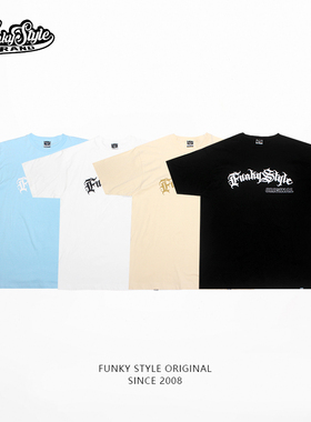 FunkyStyle夏季潮短袖T恤嘻哈街舞蹈男oversize体恤简约百搭半袖