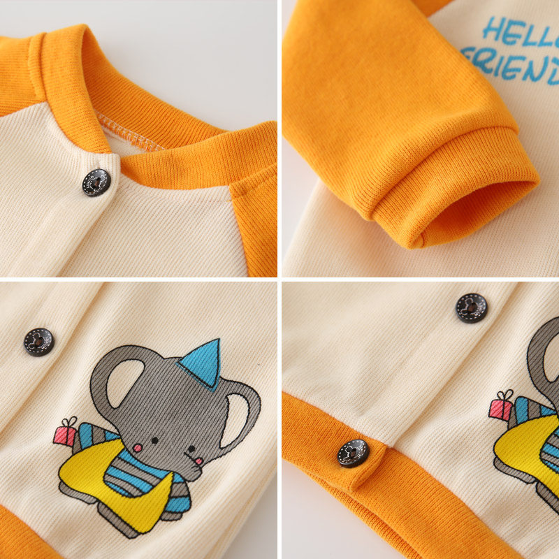 오프코드 클리어런스 남아 코트 봄 가을 한국식 아동 가을 가디건  용 상의 아동 야구 유니폼