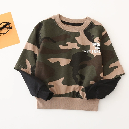 Камуфляжная осенняя детская весенняя толстовка для мальчиков для отдыха, детская одежда, свободный крой