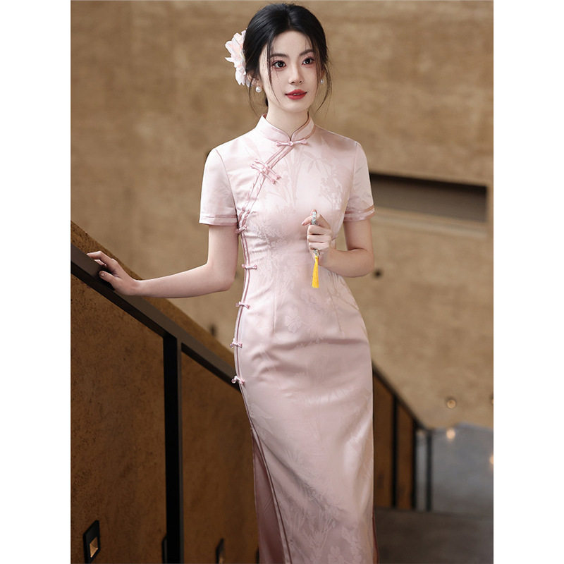 织造局粉红国风少女旗袍春季超好看绝美26年新款订婚蚀骨年轻款礼